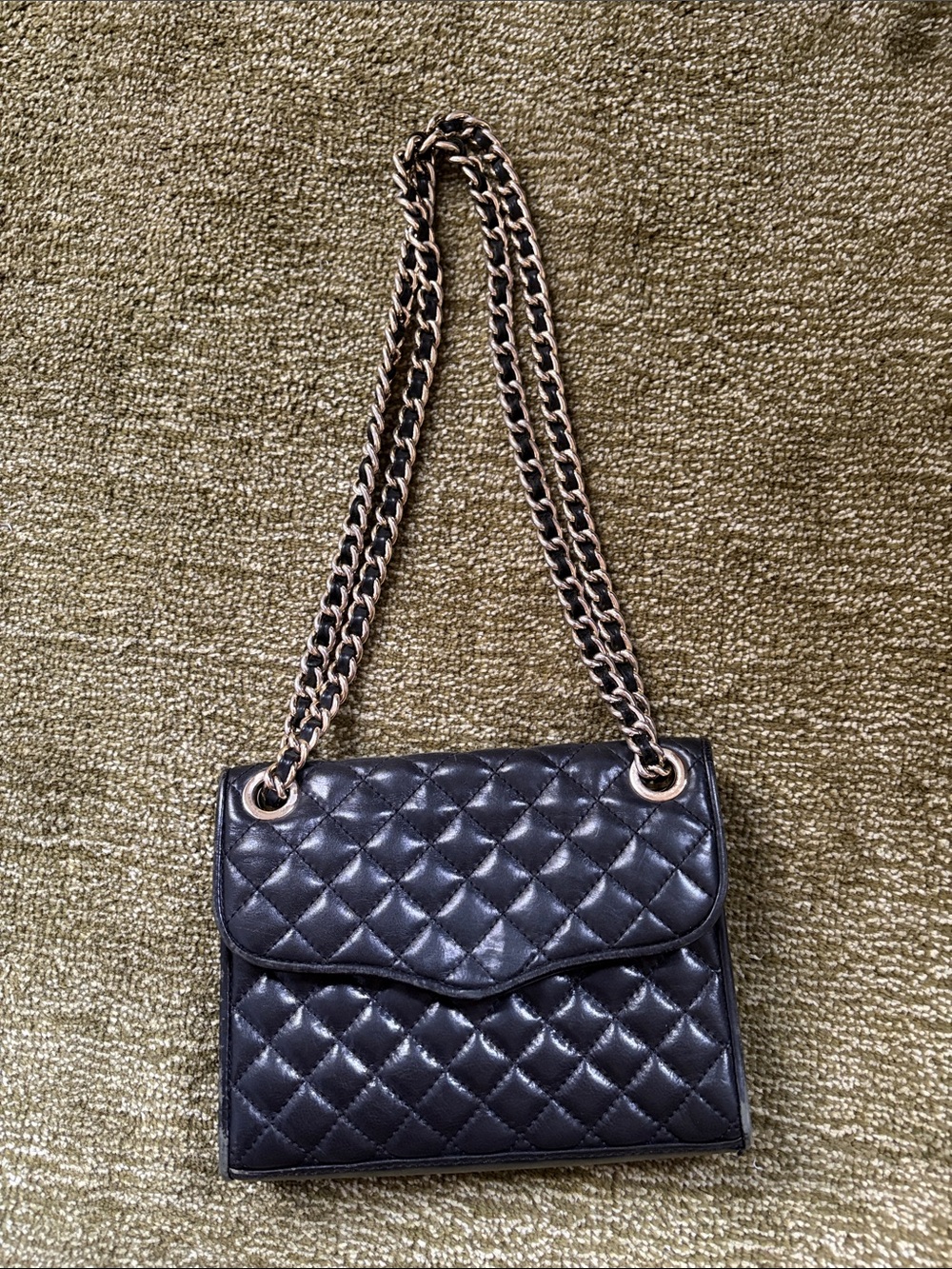 Rebecca Minkoff Black Quilted Chain-Handle Shoulder Bag